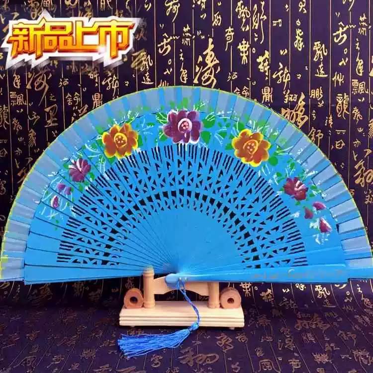 Double-Sided Easy-Open Folding Fan, Group Performance Fan, Retro Fan for Show, Dancing, Bright Red Model Dance Fan, Chinese Style