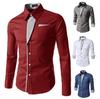 Men's Stylish Striped Long Sleeve Slim Fit Color Block Shirt, Four Colors A20