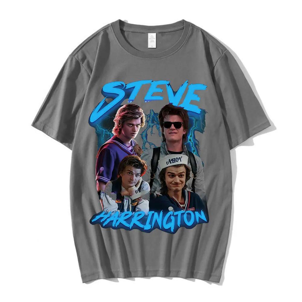 Steve Harrington T-shirts Men's Harajuku Graphics Print T-shirt Short Sleeve Pure Cotton Oversize Streetwear Unisex T Shirt