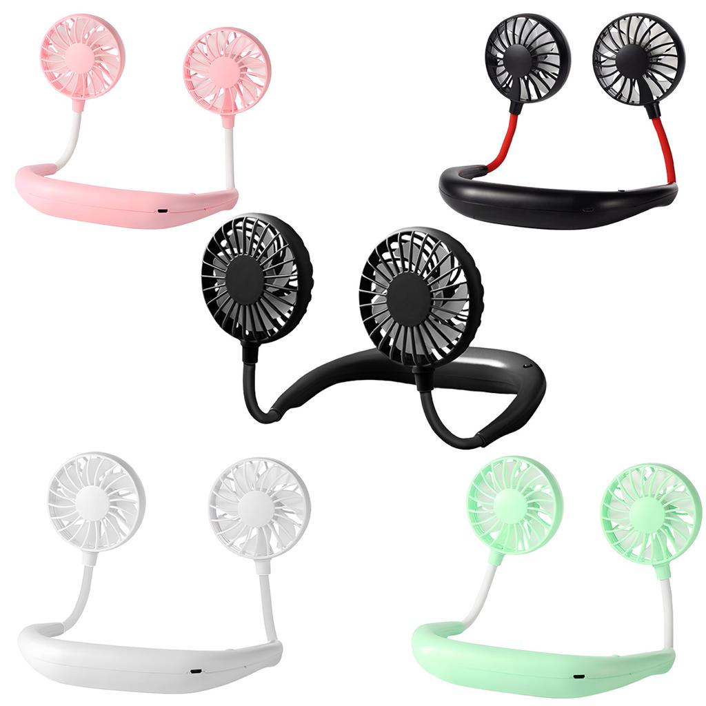 Mini Ventilatore da Collo Sportivo Ricaricabile USB a 3 Velocità Regolabili per Casa Ufficio Viaggio all'Aperto Ventilatore da Collo Compatto da Appendere