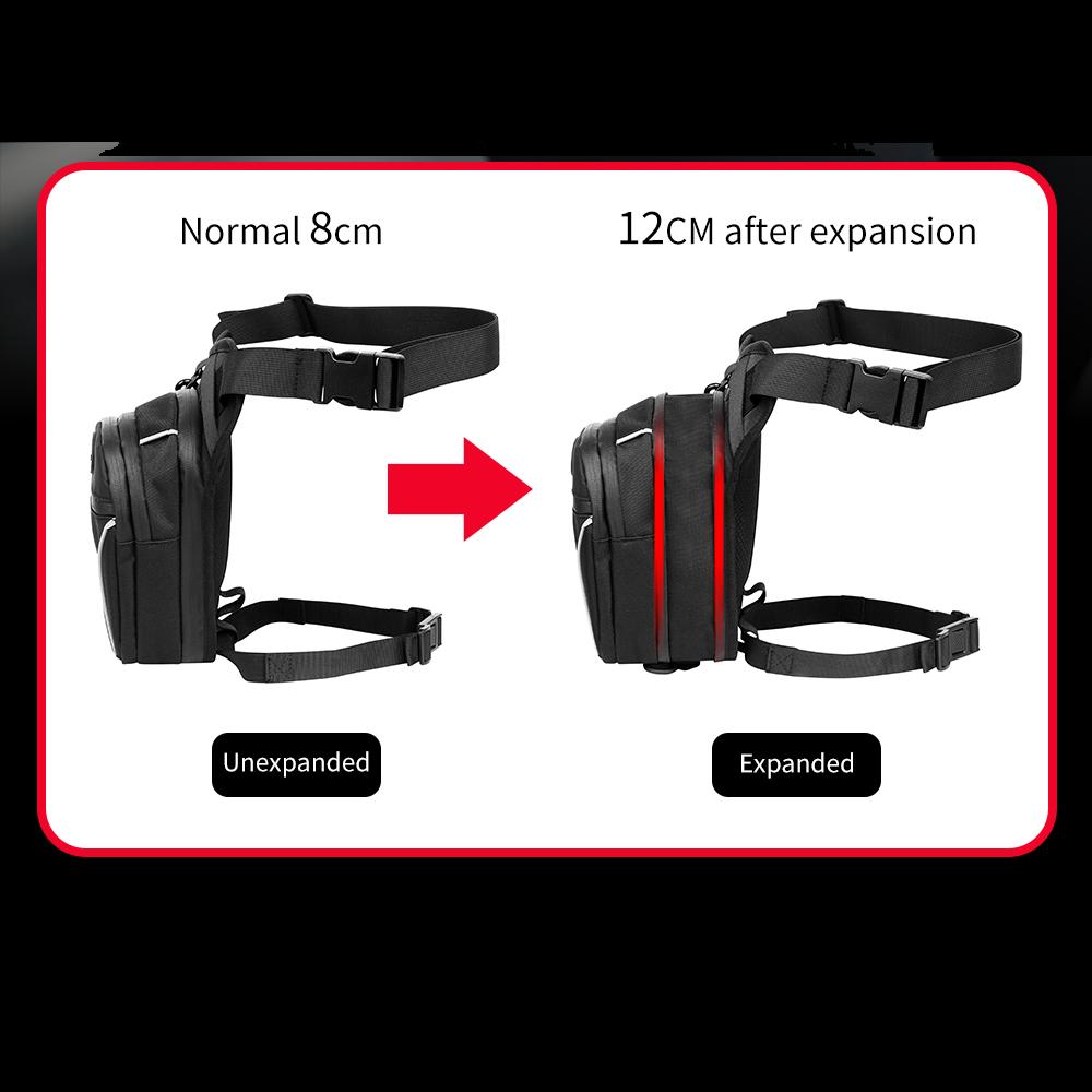 Borsa Da Gamba Impermeabile Per Moto E Sport - Marsupio Regolabile Con Cinghie Riflettenti