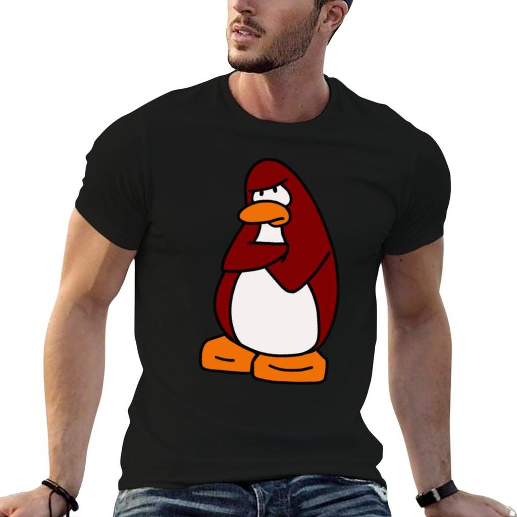 Club Penguin big red meme T-Shirt Sports Casual Tee Shirt