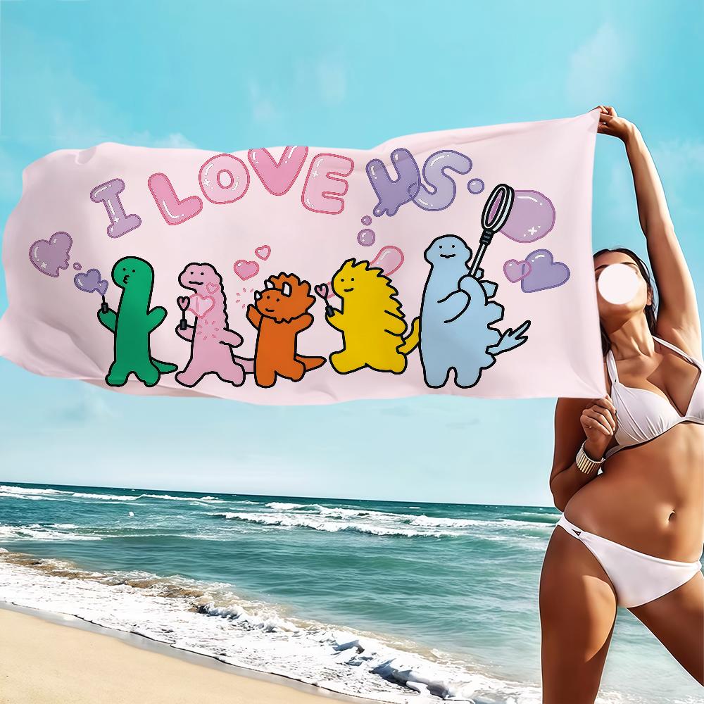 cute funny cartoon art j-Joguman Dinosaur soft Dry Beach Towels Trip Towel swim Summer Holiday Vacation bathing Pool Camp Gift