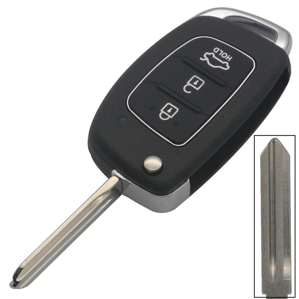 Jingyuqin  3/4 Buttons Flip Folding Remote Car Key Fob Shell Case Cover For Hyundai HB20 SANTA FE IX35 IX45 Accent I40