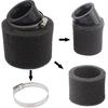 2Pcs Universal 44mm 45mm 46mm Angled Double Foam Pod Performance Filter 50cc 70cc 90cc 110cc 125cc ATV Quad Scooter Go Kart Moped Pit Dirt Pocket