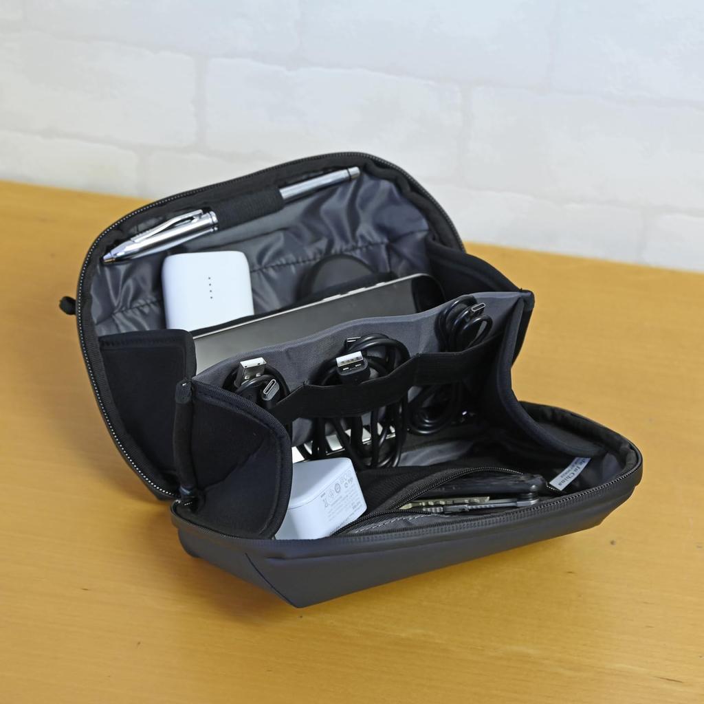 Peak Biz Travel Gadget Small Gadget Pouch, Pouch, Pouch, Bag-in-Bag, Medium, Black, VPEAK-IN09