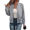 Ladies' Casual Stand Up Collar Zipper Jacket