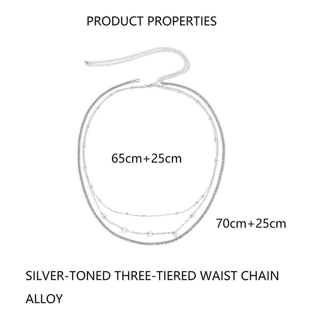 Fashionable Metal Waist Body Chain Jewelry For Women Modern Style Versatile Wear For Dresses Outfits Parties  Silver