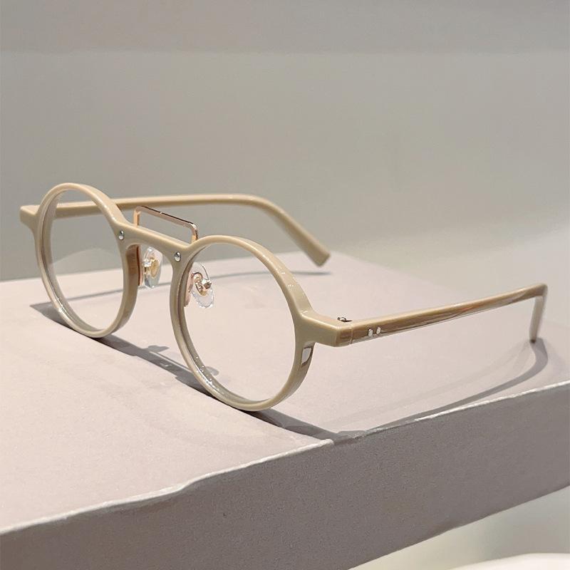 Anti Blue Light Oversize Round Reading Glasses Leopard Frames Retro Wire Eyeglasses Womenmenpunk Prescription Clear Glasses