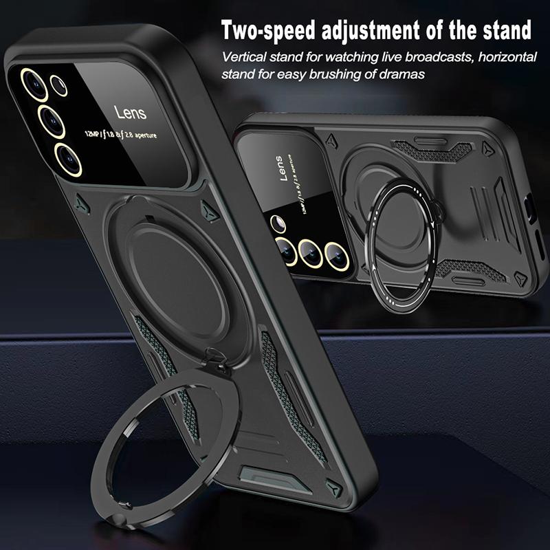 Armor Shockproof Phone Case For Samsung Galaxy S20 S21 FE S22 S23 S24 S25 Edge Anti-Fall Finger Ring Holder Magnetic Cover Capa