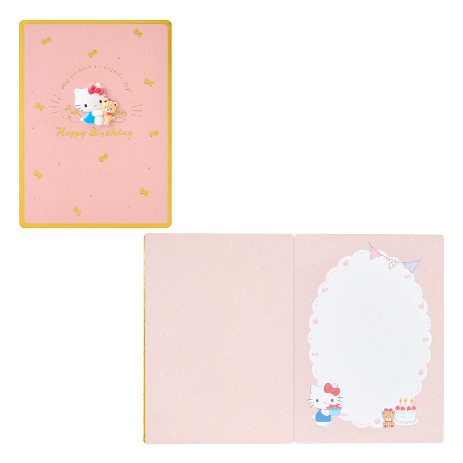 Sanrio Greeting Card Message Card Birthday Celebration Hello Kitty and Tiny Chum 614254 BD255-5 розовый