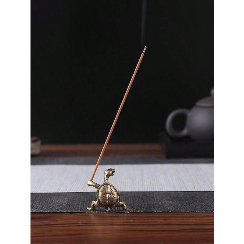 Turtle Shaped Incense Stick Holder, Creative Copper Alloy Incense Stick Stand For Home Gifts Birthday Graduation