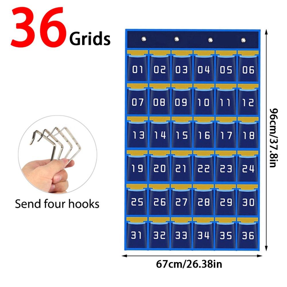 30/36/42/48 Grids Phone Hanging Bag Numbered Wall-mounted Phone Storage Bag Thickened Sundries Organizer Bag
