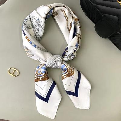 Luxury Design Silk Square Scarfs for Women Soft Satin Hijab Female Casual Decorate Neckerchief Foulard  Bandana Lady Neck Ties