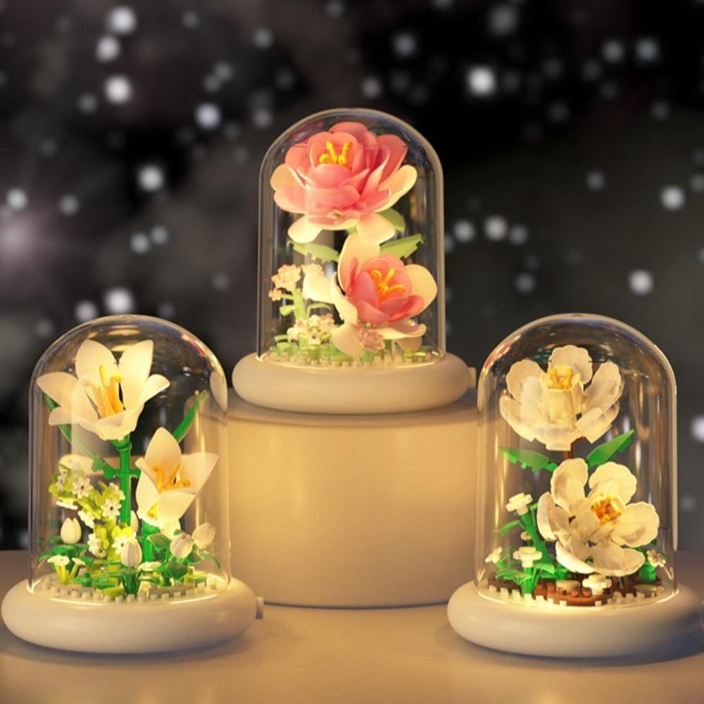 Flower Bouquet Building Blocks Plastic Plant Bonsai Desktop Ornaments  Home Decoration