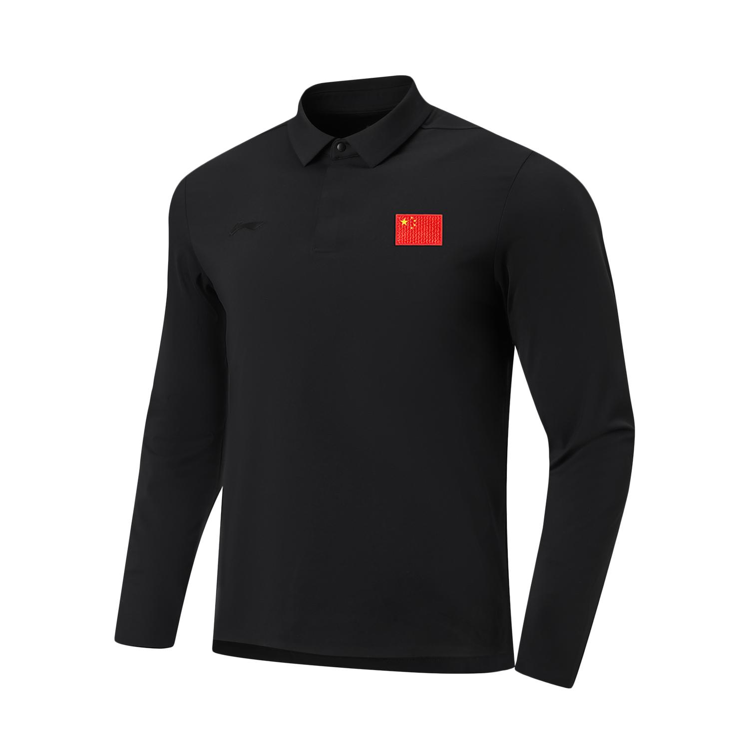 Li-Ning Удобная Мягкая Простая Универсальная Модная Однотонная Рубашка-поло с Длинным Рукавом Мужские топ APLW131-1 XL