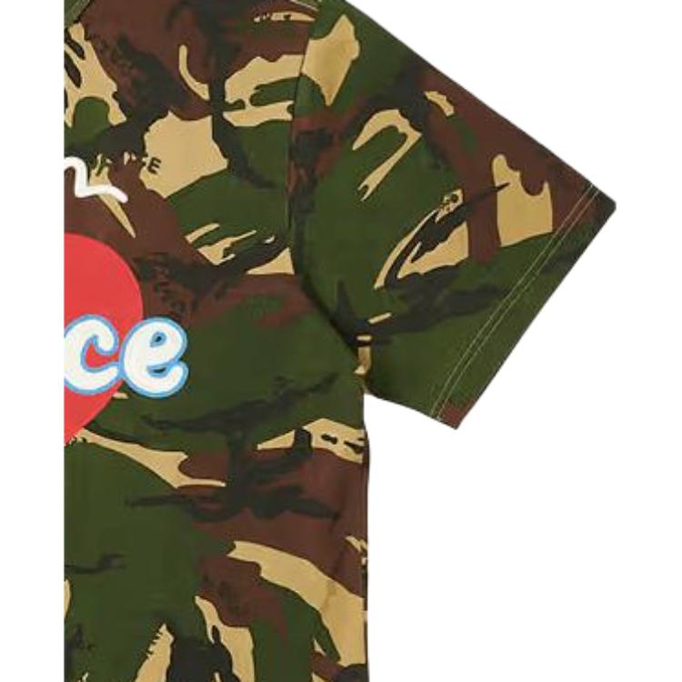 Palace Evisu Co-Branded 3.0 SS23 Camouflage Heart Print Short Sleeve T-Shirt Unisex Tops P24EVES004