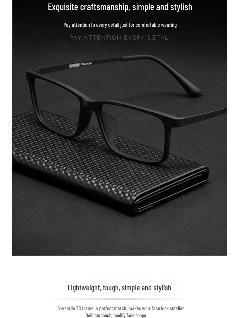 Ultra-Light TR90 Men's Fashion Glasses: Super Elastic Alloy Full Frame for Myopia