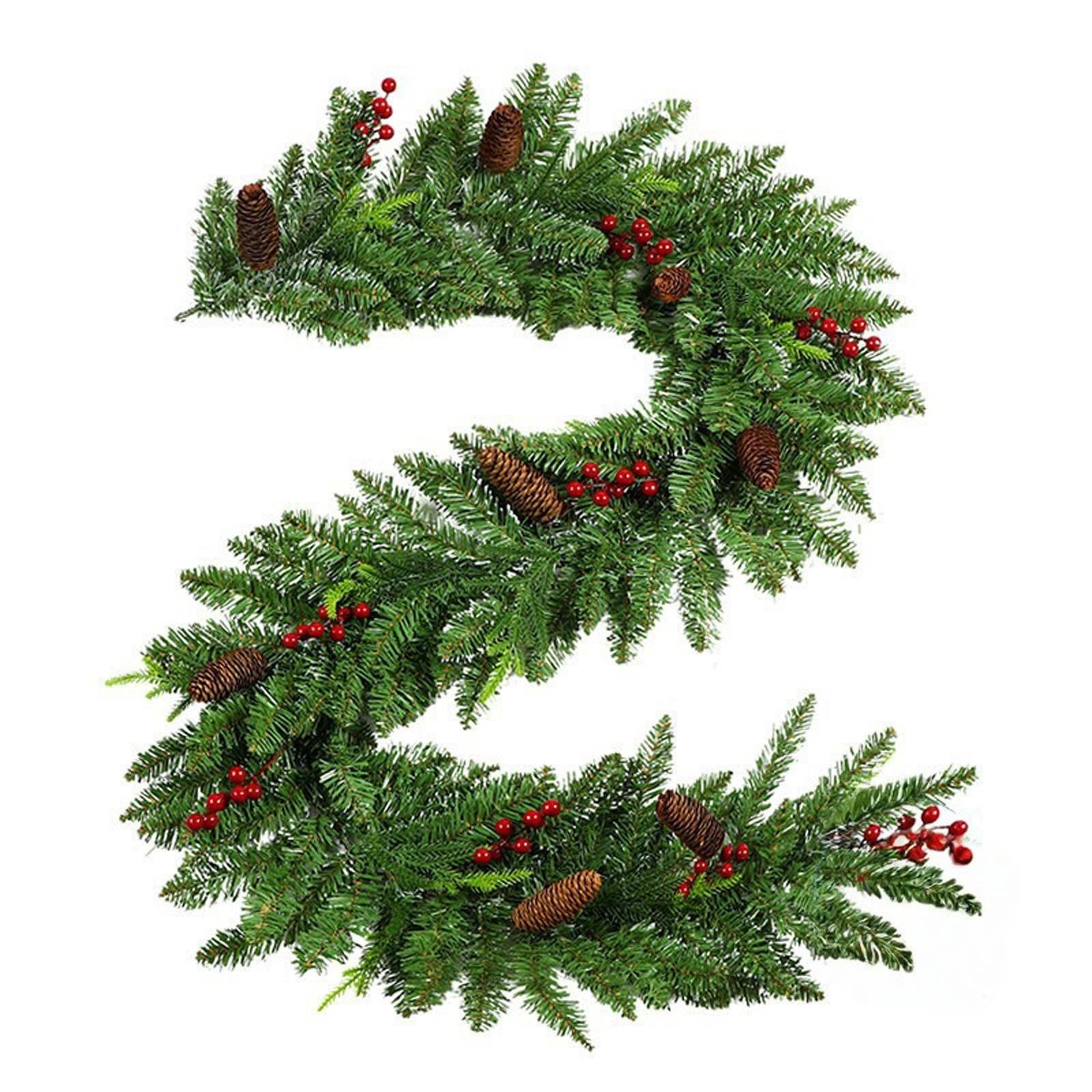 

Christmas Wreath For Front Door Christmas Garland With Cones, Christmas Garland Outdoor Garland, Mantle Garland For Holiday Decoration Wreath One Size