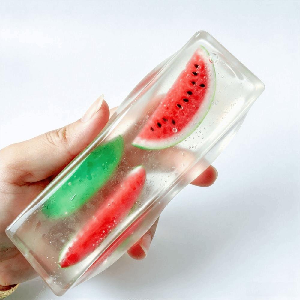 Transparent Fruit Bar Squishy Toy Soft Fruit Bar Fidget Toy Fruit Strip Squeeze Toy  Kids Gifts