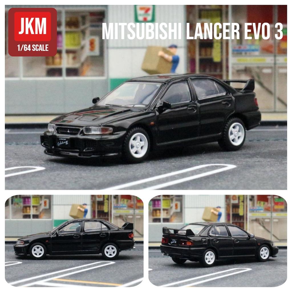 1/64 Mitsubishi Lancer Evolution EVO Toy Car Miniature 1:64 JKM Racing Model Free Wheel Diecast Alloy Collection Gift for Boy