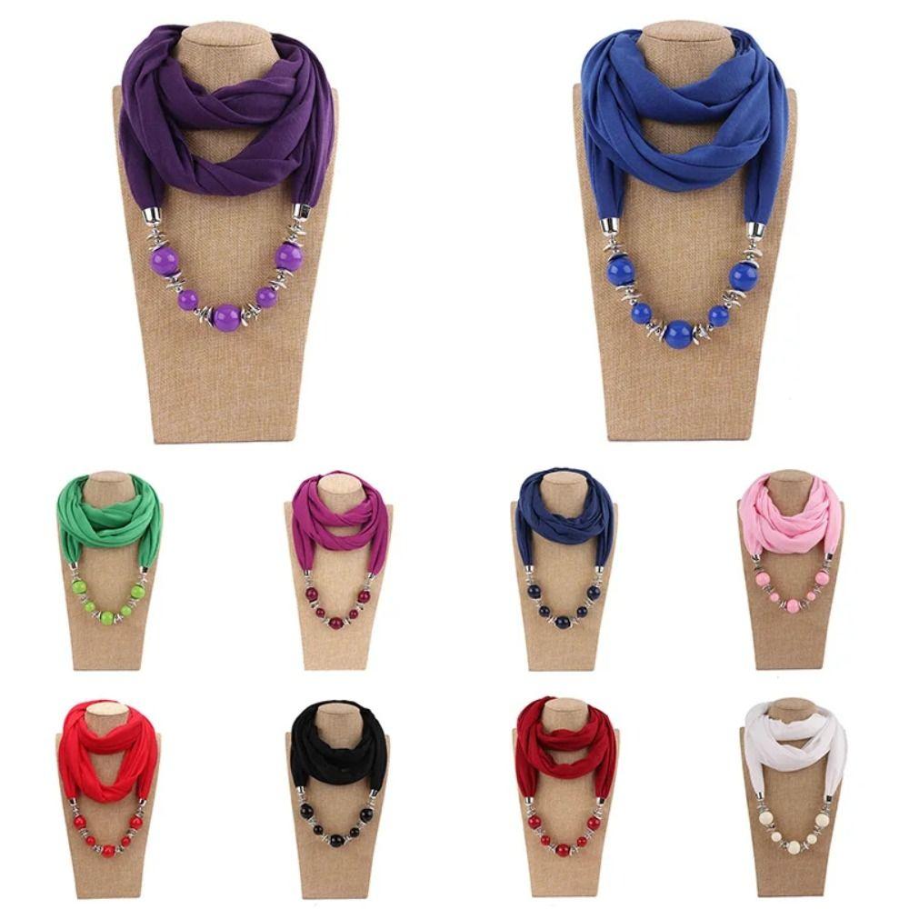 Necklaces Neckerchief Solid Color Jewelry Shawl Fashion Head Scarf Women
