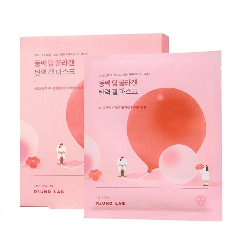 ROUND LAB Masque gel raffermissant au collagène profond Camellia 34 g x 4 unités