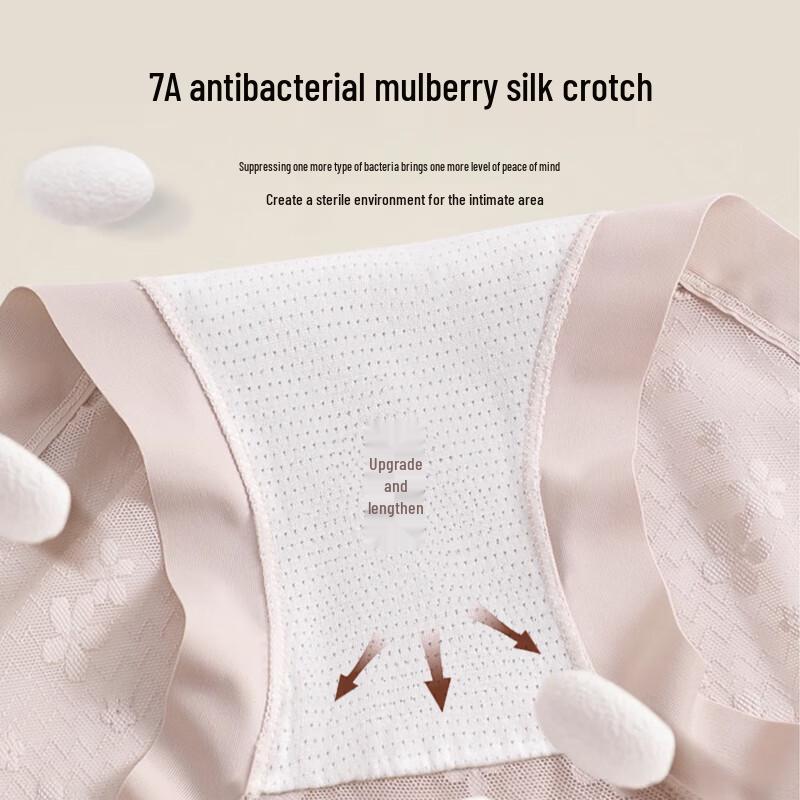 Urban Beauty 2025 Sexy Lace Silk-Blend Mid-Waist Briefs