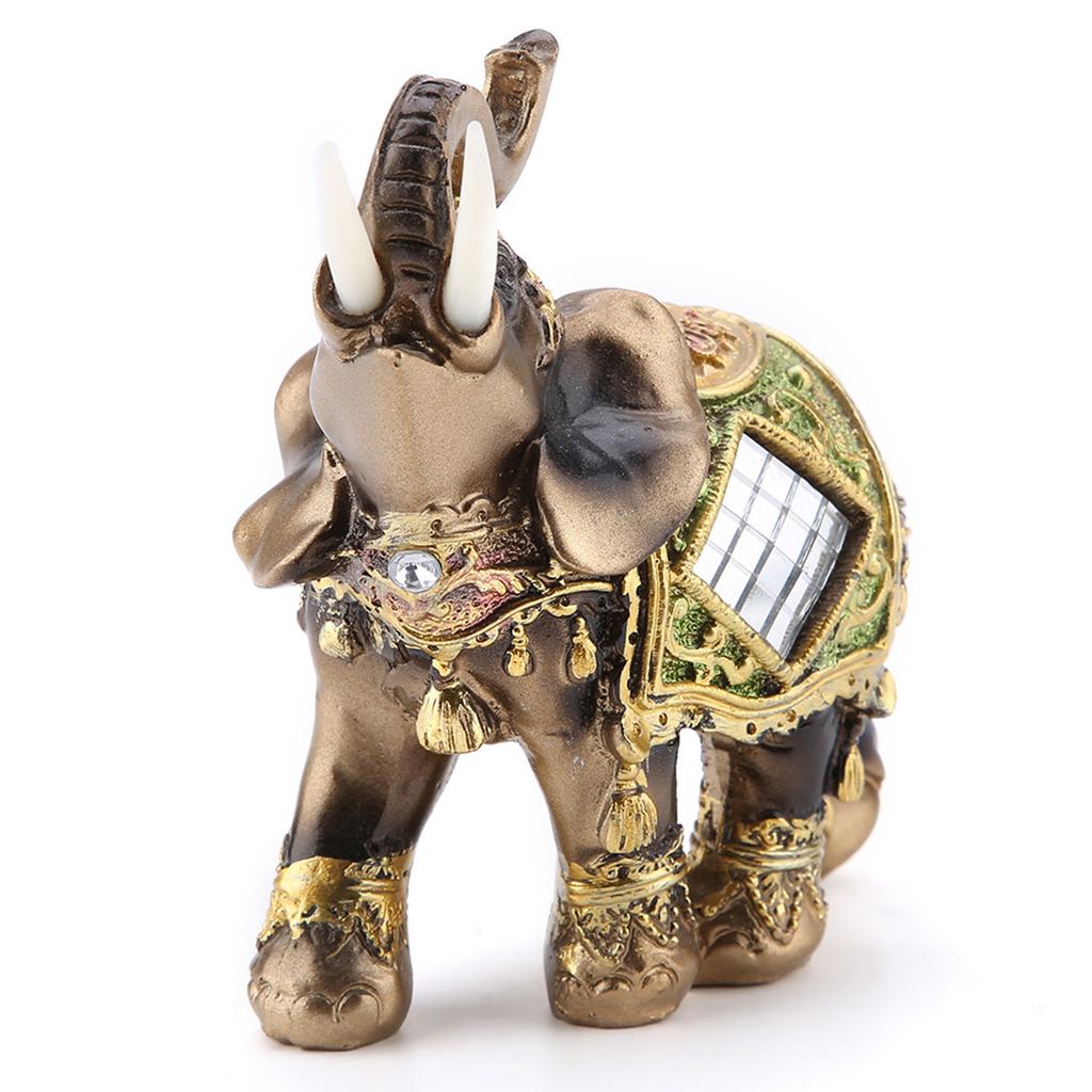 Lucky Feng Shui Green Elephant Statue Sculpture Wealth Figurine Gift Home Decoration
