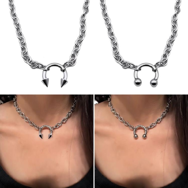 Vielseitige Verstellbare Halskette Mit Nasenklammer Anhänger Design Nachtclub Schmuck Schlüsselbeinkette Für Stilvolle Outfits