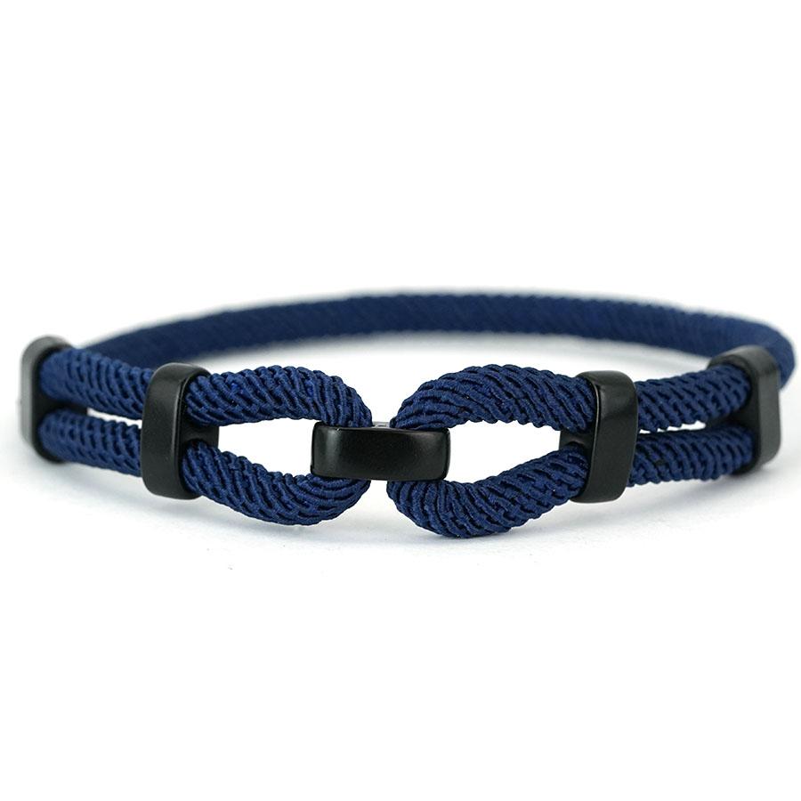 

Fashion Men Rope Bracelet Adjustable Selected 4mm Milan String Environmentally Friendly Materials Sports Sweat Absorbent Braslet тёмно-синий