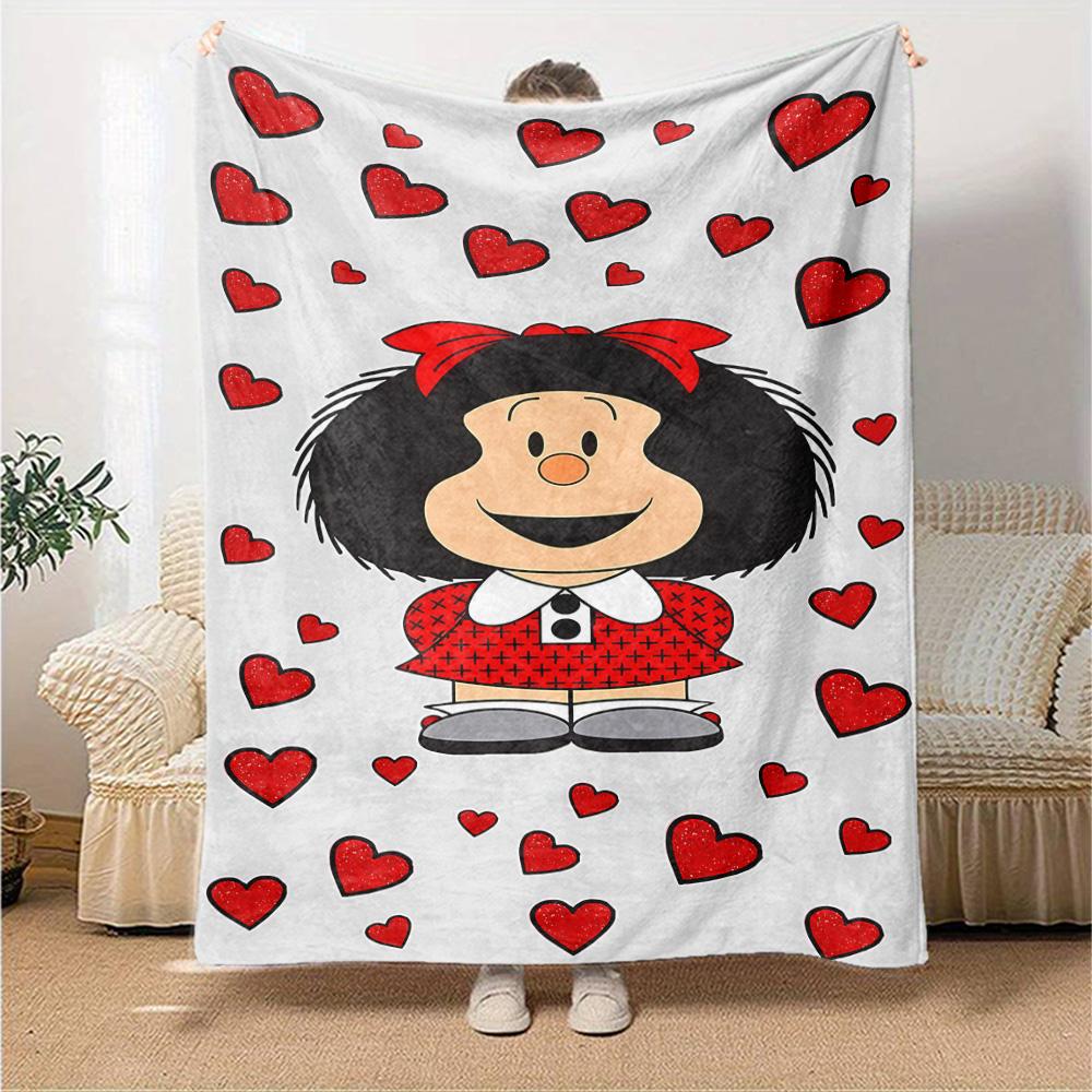 Mafaldas Herzliches Abenteuer Flanelldecke Super Weich Warm Gemütlich Decke Für Sofa Bett Büro Reisen Ganzjahres Wohnkultur Geschenk