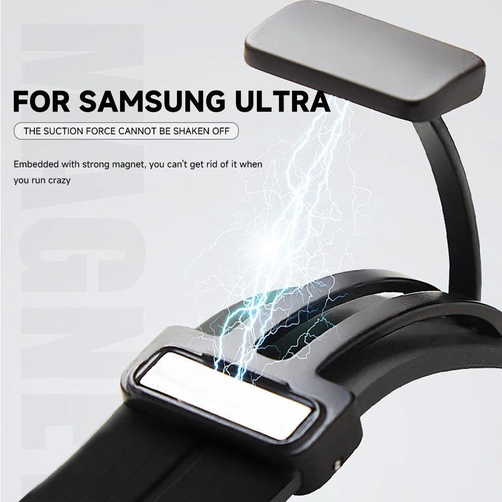 Carbon Fiber Pattern Strap for Samsung Galaxy Watch 7 Ultra 47mm Silicone Magnetic Clasp Band for Galaxy Watch 7 Ultra Bracelet