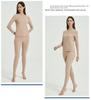 Solid Color Double-Sided Brushed Warm Base Layer Set for Women & Men - Round Neck Top & Pants for Autumn