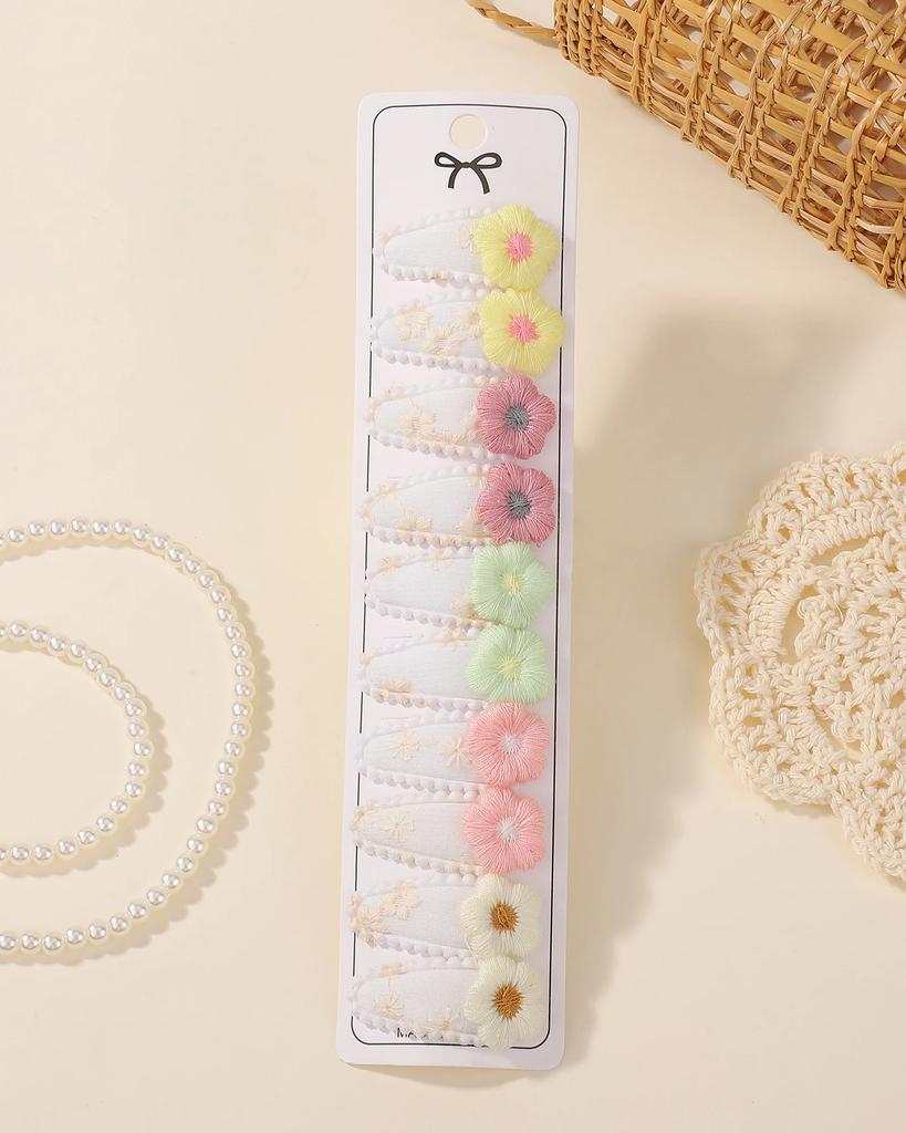 RAINBOW BOWS 10Pcs Cute Hair Clip Mini Flower Hairpins for Toddler Children Girl Lovely BB Clips Headwear Accessories Gifts