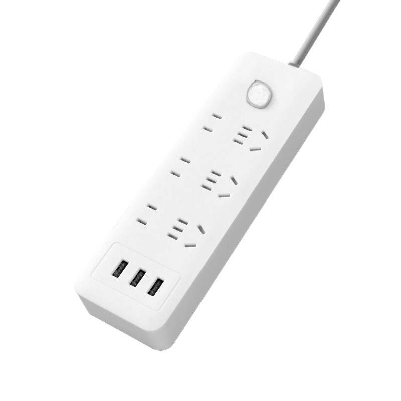 Multi-Function Household Power Strip with Cord, featuring a Multi-Hole Socket Panel for Dorms