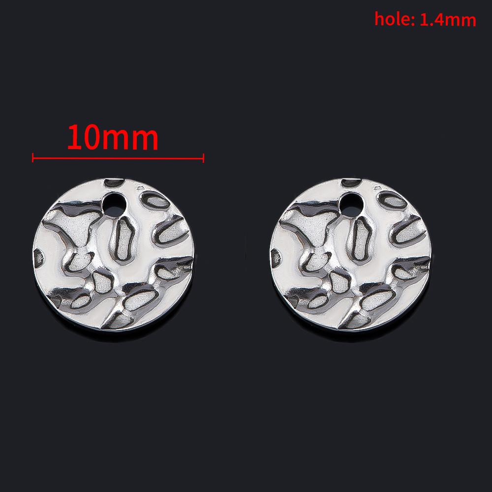 20pcs 8mm 10mm 12mm Stainless Steel Charms Round Blank Stamping Tag Pendants for DIY Bracelet Necklace Jewelry Making Materials