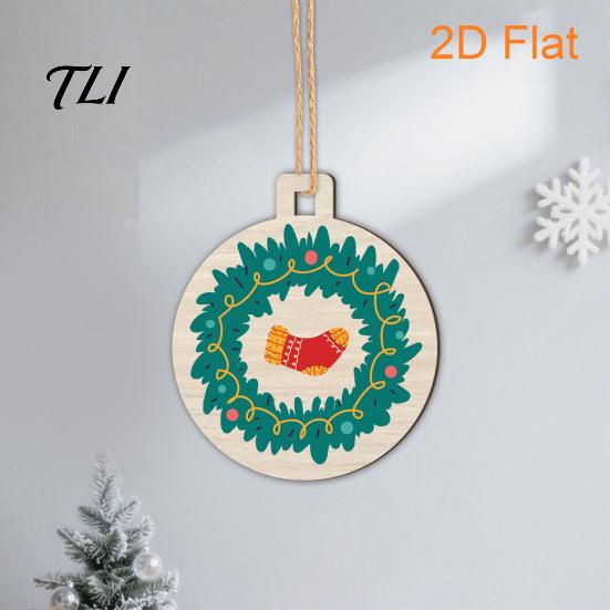 Creative Graffiti Wood Shapes 10Pcs 2D Wooden Christmas Ornaments, Blank DIY Craft Hanging Tags, Unfinished Blanks Tree Decorations, Slices