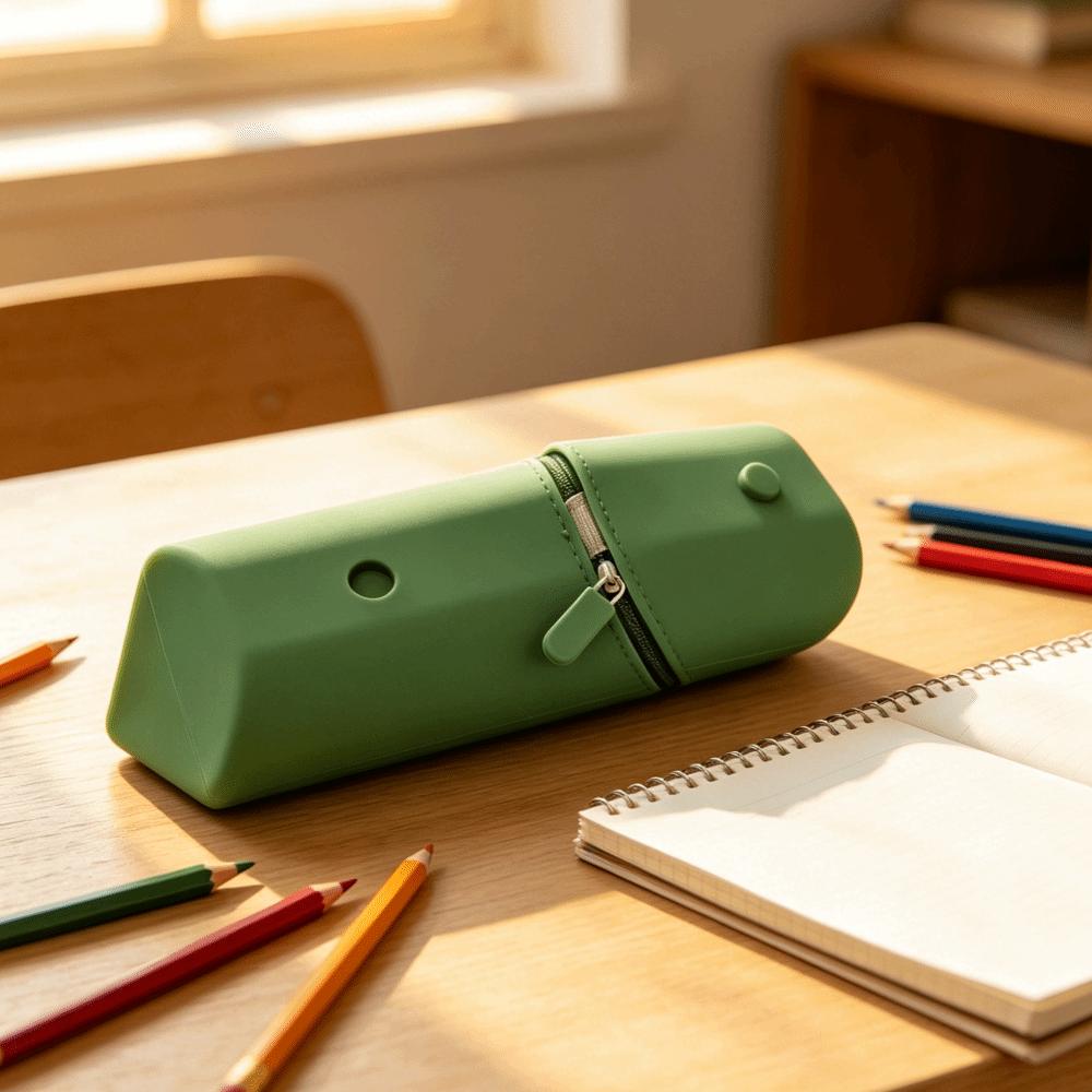 Large- Capacity Foldable Pen Holder Soft Macaron Expandable Stationery Storage Bag Gift