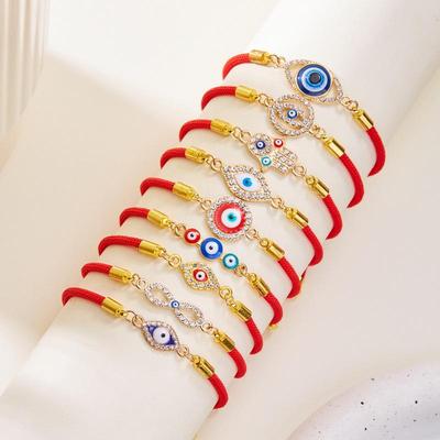 Turkish Evil Eye Bracelets For Women Men Handmade Braided Black Red Rope Lucky Bracelet Fashion Couple Friendship Jewelry Gifts
