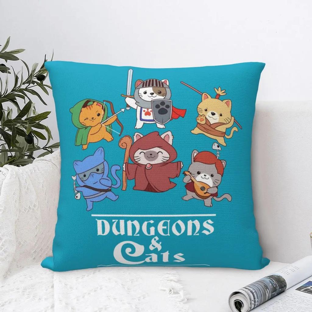 Rpg and Cats Pillowcase Polyester Cushion Cover Gift Throw Pillow Case Cover Home Zipper