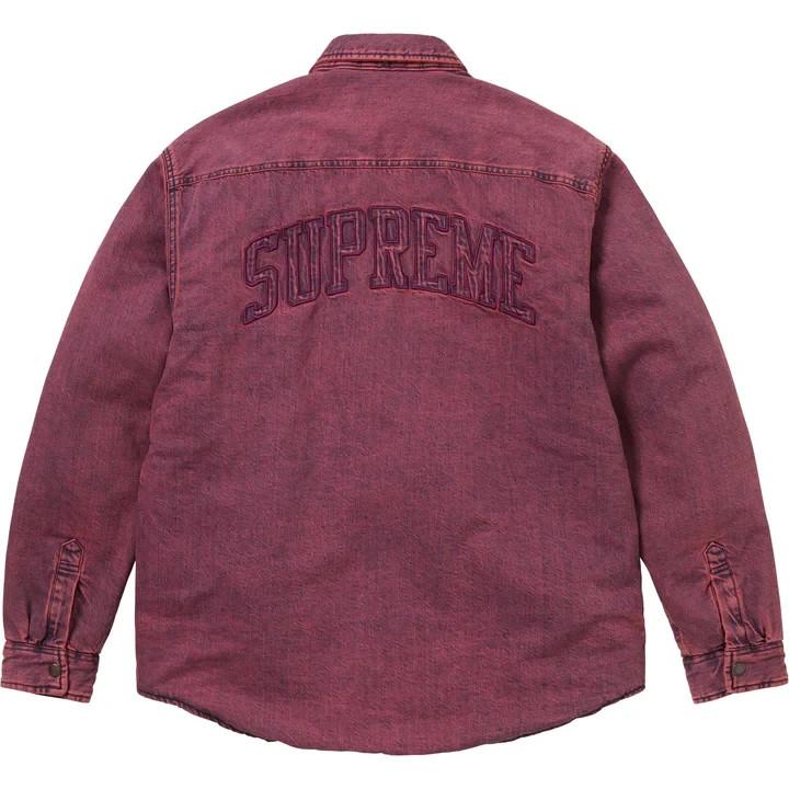 Supreme Shearling Lined Denim Work Shirt Overdyed Pink