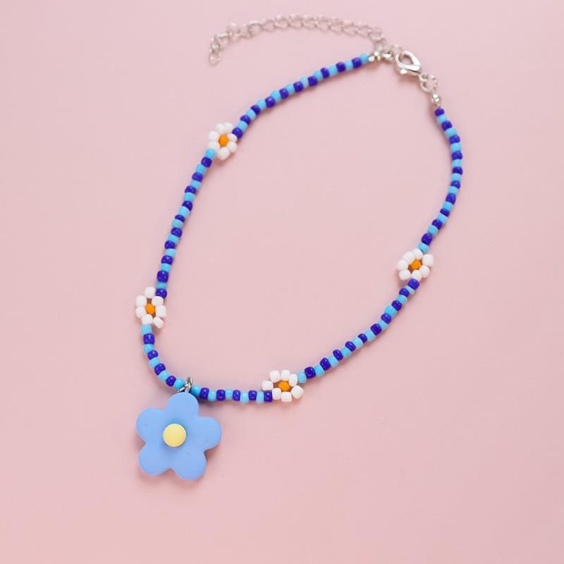 Pet Collar Cats Dogs Floral Beaded Handmade Charm Adjustable Safety Buckle Necklace Small Medium Pets