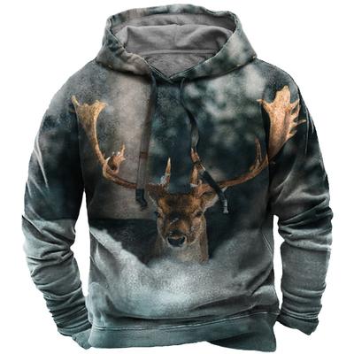 Vintage Tier Sweatshirt Für Männer Oversize Hoodie 3d Druck Langarm Pullover Lässige Mode männer Kleidung Hohe Qualität Tops