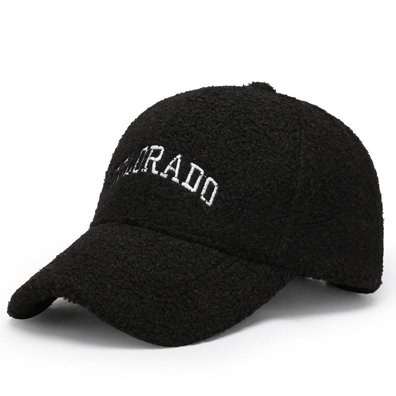 

Шапки мужские и женские осенне-зимние утолщенные из овечьей шерсти бейсболка ветрозащитная теплая шапка хлопковая шапка велосипедная холодная шапка Adjustable чёрный