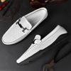 Men Casual Shoes Luxury Brand Men'S Loafers Summer Genuine Leather Flat Driving Shoes Man Breathable Moccasins Hollow Out Loafer