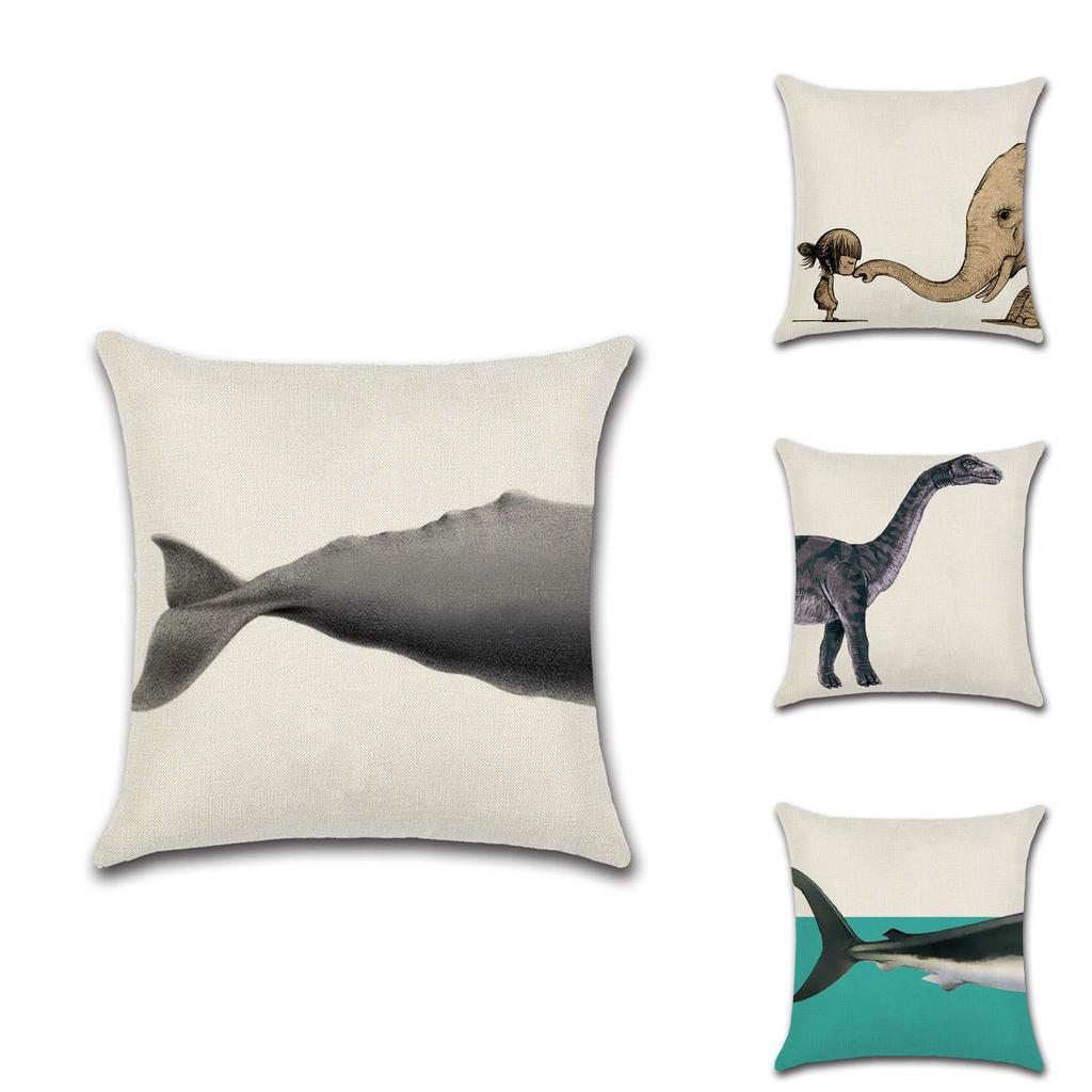 Premium Quality Cotton Linen Pillowcase Featuring Delightful Animal Patterns