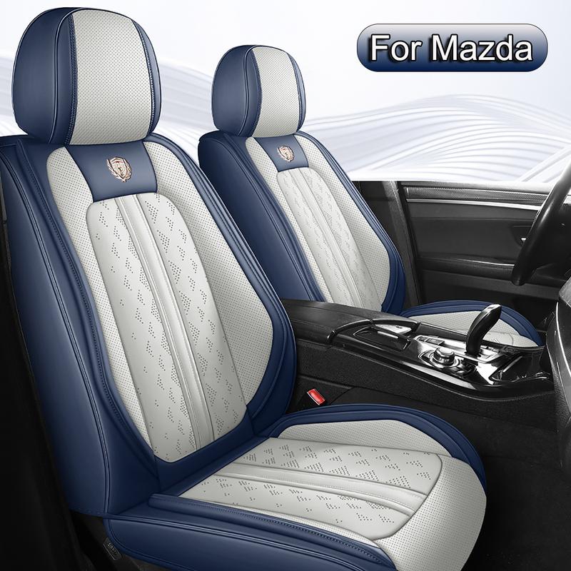 Car Seat Covers Full Set PU Leather,Fit For Mazda 3, 6, CX-5, CX-3, CX-9, CX-30, CX-50, CX-70,Car Seat Protector Front Back Seat