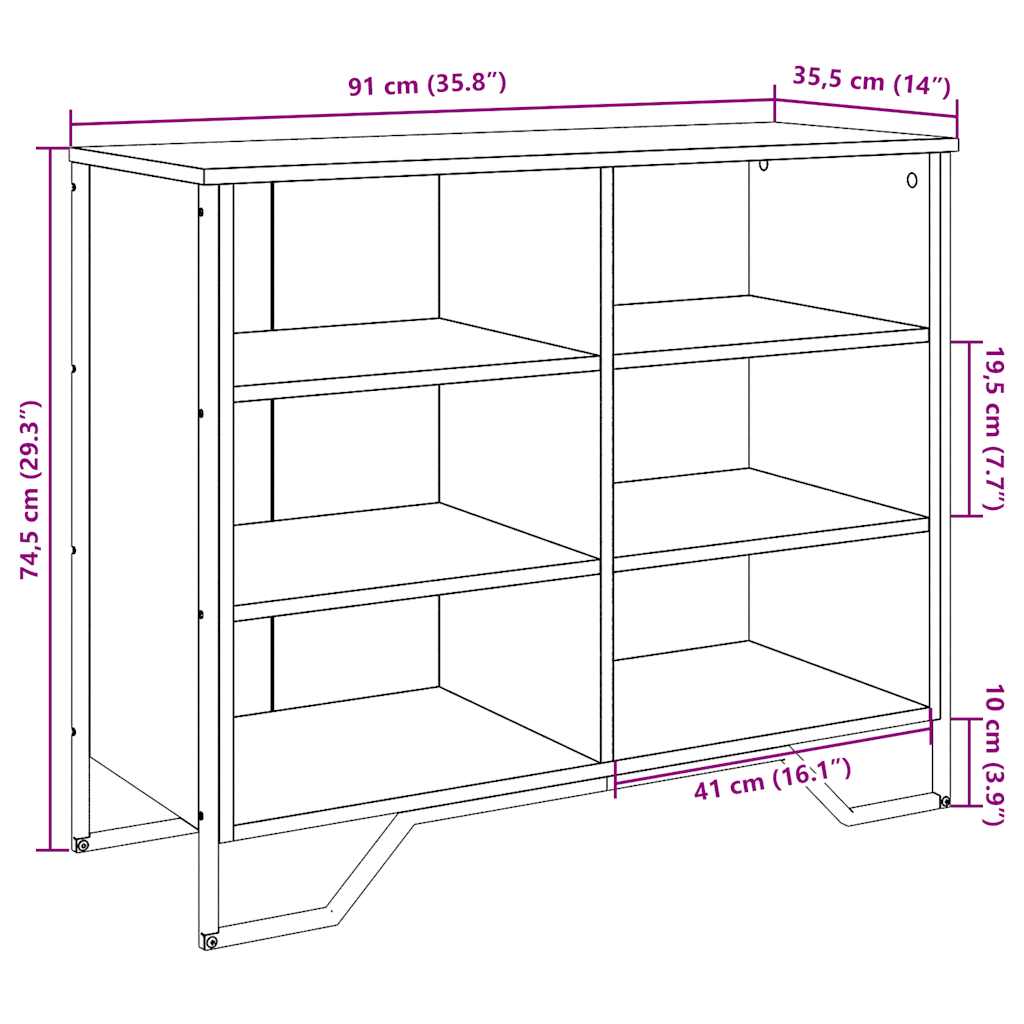 Sideboard Black 91 x 35.5 x 74.5 cm Particleboard