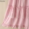 ZANZEA Women Elegant Lace Splice Casual Elastic Waist Loose Long Skirts